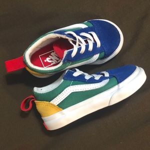Toddler Boys Old School Elastic Lace Vans Yacht Club Shoes Colorblock Size 6